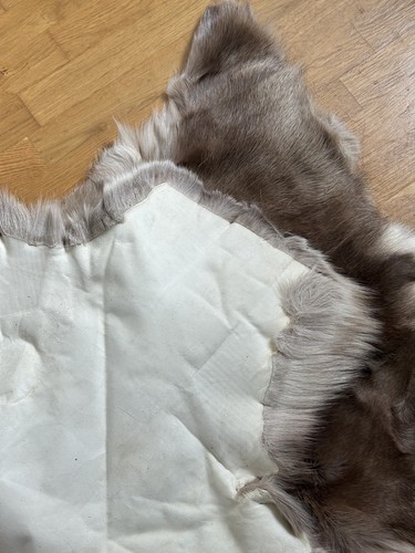 Genuine reindeer hide fur rug - reindeer,