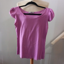 Women's M & S Heather Pink cotton Top Shirt  Top Blouse UK Size 12
