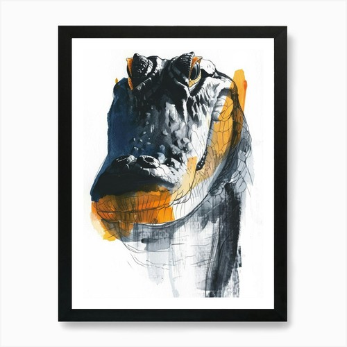 Alligator head art - alligator, print
