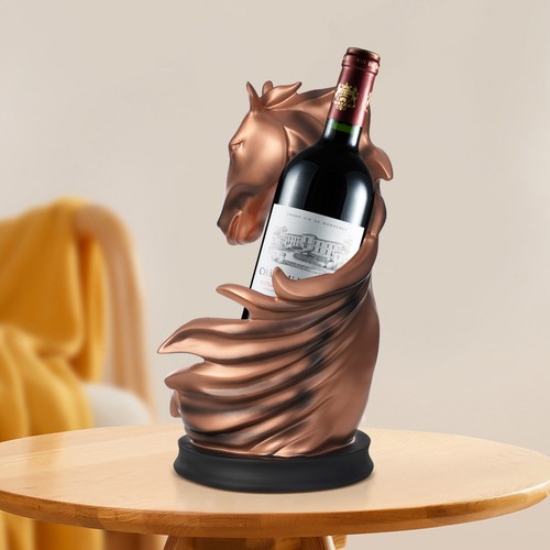 Horse shape wine rack - horse, resin