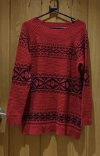 Chaps Red Black Fair Isle Knit