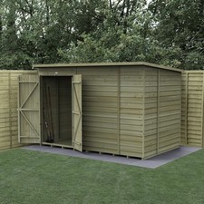 Forest 4LIFE 10x6 Shed Pent No Window Double Door Wood Garden Shed Free Delivery