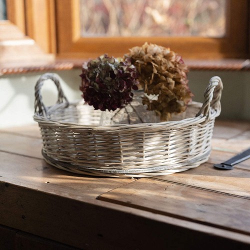 Birlea round wicker tray - birlea,