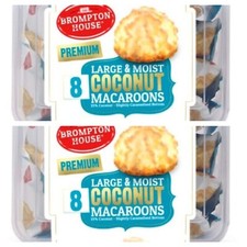 Brompton House Premium Large & Moist Coconut Macaroons (Pack of 16, 2 x 8)