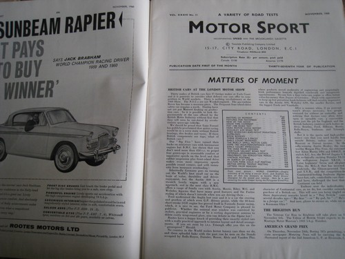 Motor sport magazine nov 1960 - motor,