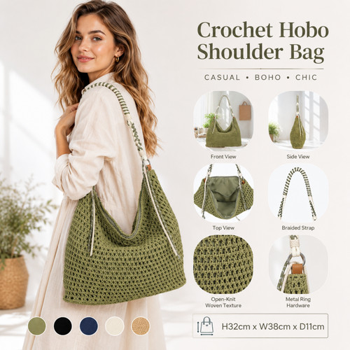 Women crochet hobo - crochet, shoulder