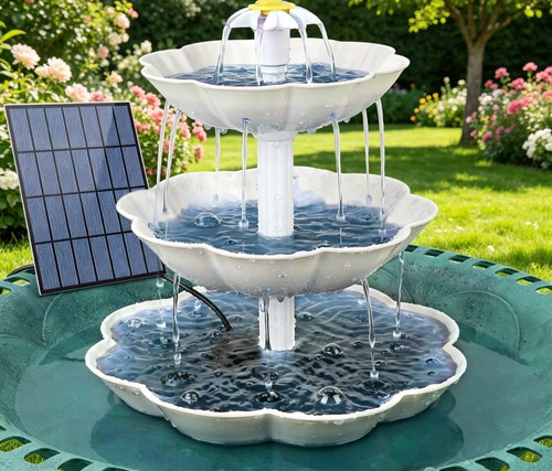 Solar bird bath fountain - solar,