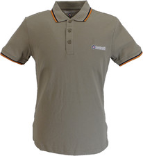 Lambretta Chashew/Stone/Navy/Orange Retro Target Logo 100% Cotton Polo Shirts