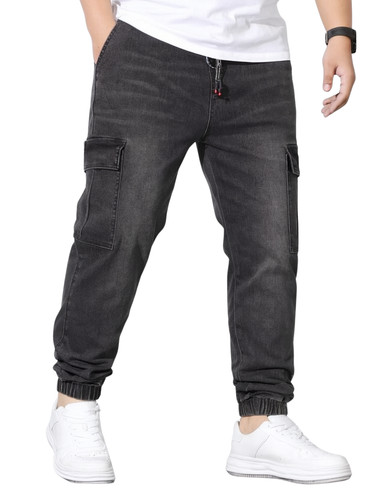 Men denim cargo trousers - men’s,