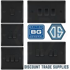 BG Nexus Matt Black Light Switch NFB12 NFB42 NFB43 NFB44 2 Way 1,2,3 & 4 Gang