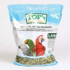 TOP'S OUTSTANDING PELLETS LARGE PARROTS ORGANIC PARROT FOOD MACAWS COCKATOOS 1LB