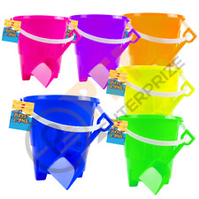 Bucket and Spade Set Castle Shape Assorted Colours With Matching Spade