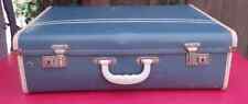Vintage 1940 s Pioneer Suitcase Blue With Working locks And Keys