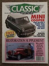 CLASSIC AND SPORTS CAR NOVEMBER 1992 MINI COOPER, RESTORATION SUPPLEMENT. UNREAD