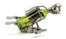 Scuba Diver Metal Wine Bottle