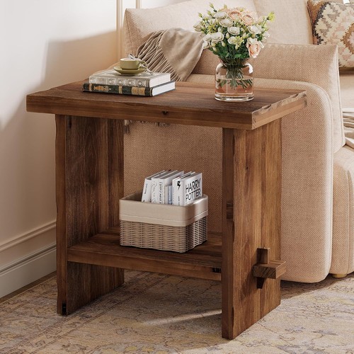 Modern solid wood side table - side,