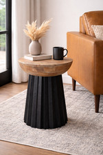 Round wooden side - round,