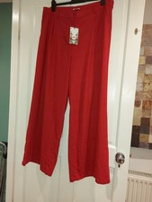 JOE BROWN BNWT Size 18 Linen Blend Wide Leg Trousers Burnt Orange/rust Coloured