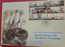 GB 2005 Horatio Nelson & The Battle of Trafalgar 2 x £5 Five Pound Coin Cover