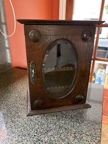 Antique oak display smokers - antique,