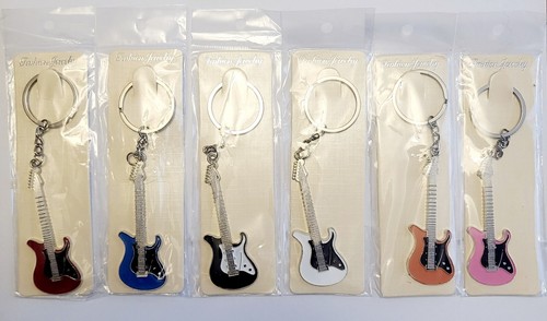 Metal guitar keyring colours - 6,