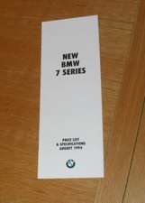 BMW 7 Series Price Guide E38 1994-1995 - 730i & 740i