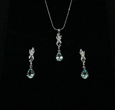 Silver Topaz Earrings Pendant