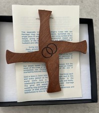 St Brigid Marriage Prayer Cross Blessing Bride Groom Rings Wedding Gift Wood