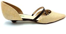 Audley London 12178  Genuine Leather & Fabric Bead 3cm Heel Shoe  UK 5.5