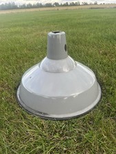 Enamel Industrial Lamp Shade 1960's Antique Reclaimed Restored Vintage Grey