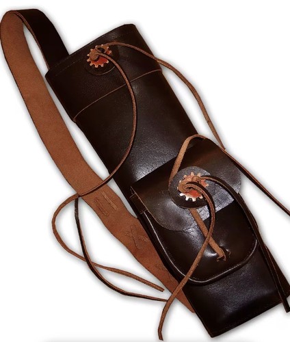 Archery leather quiver - leather, genuine
