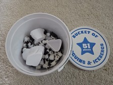 Happy Feet Bucket of Penguins and Icebergs Toy Figures Play. 100% complete. 3+