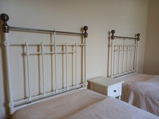 Pair Vintage style matching single Brass/metal bed ends 