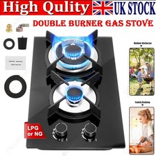 UK Portable Caravan Camper Van 2 Burner Gas Hob LPG Stove Kitchen Camping Cooker
