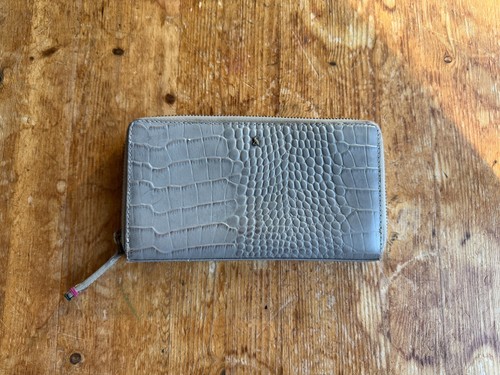 Joules grey leather purse zip - grey,
