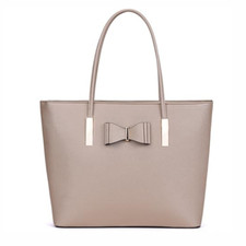 kukubird Women's Top-Handle Black Large Tote Bag Handbag Simple Shoulder Bag