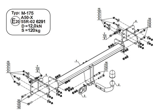 Swan neck tow bar for - tow, mercedes