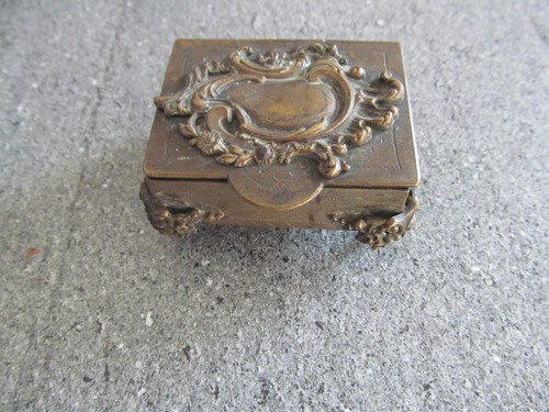 Victorian brass snuff - brass, box-