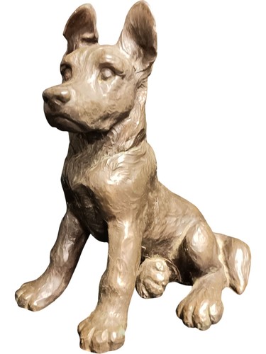 Bronze dog figurine statue - figurine,