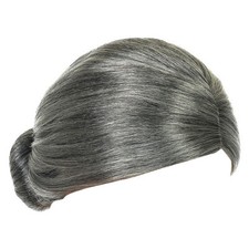 Kids / Adults Granny Nan Grandma Fancy Dress Grey Bun Wig (WORLD BOOK DAY)