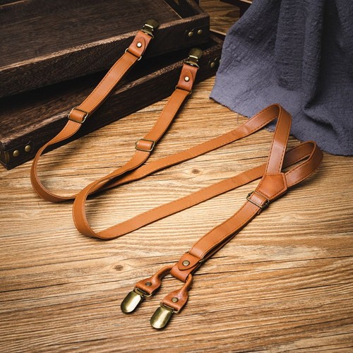 Retro suspenders for men brown - suspenders,