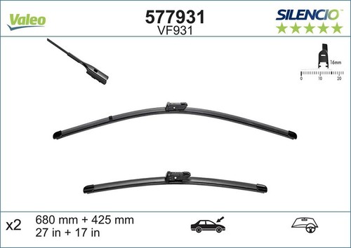 Valeo front wiper blades - wiper, 680
