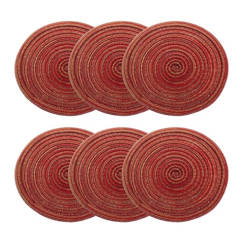 6pcs round braided placemats - round,