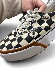 VANS Era Stacked Platform Checkerboard Black Cream  Women's UK 6