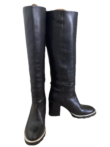 Whistles black leather knee - black,