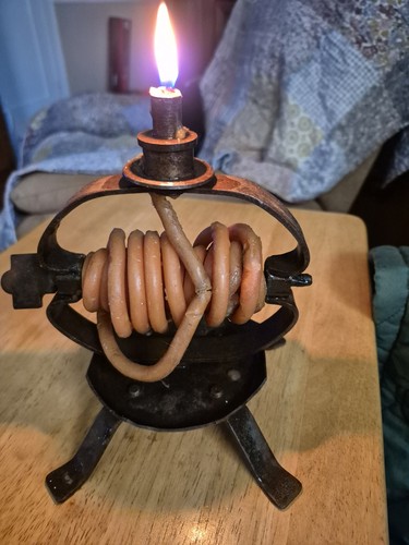 Antique wax candle - antique, coil