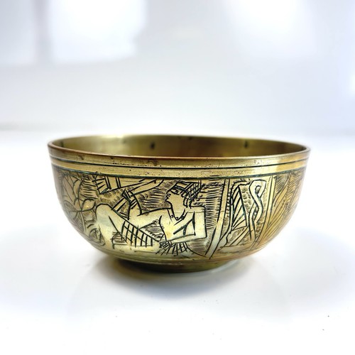 Antique brass egyptian bowl