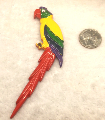 Vintage estate wooden parrot - vintage,