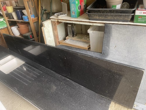 Polished black stone kitchen - polished,