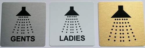 Shower signs aluminium - shower,